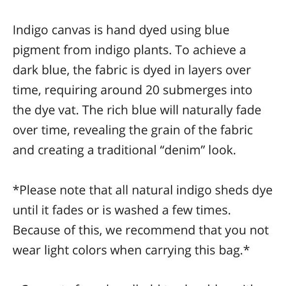 NWT Immodest Cotton Indigo canvas construction tote